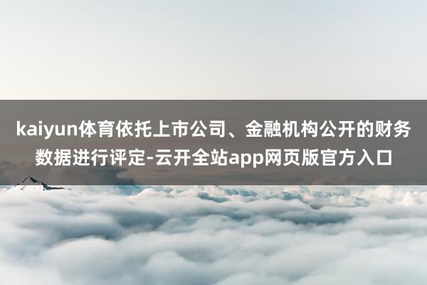 kaiyun体育依托上市公司、金融机构公开的财务数据进行评定-云开全站app网页版官方入口