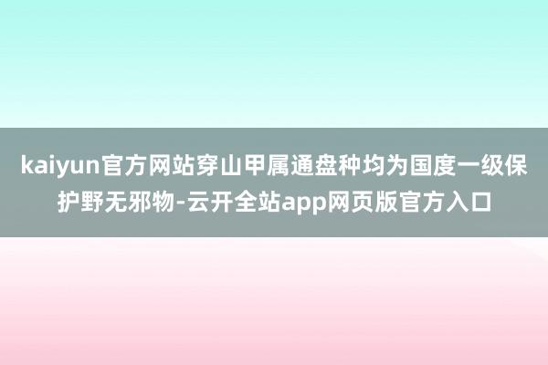 kaiyun官方网站穿山甲属通盘种均为国度一级保护野无邪物-云开全站app网页版官方入口